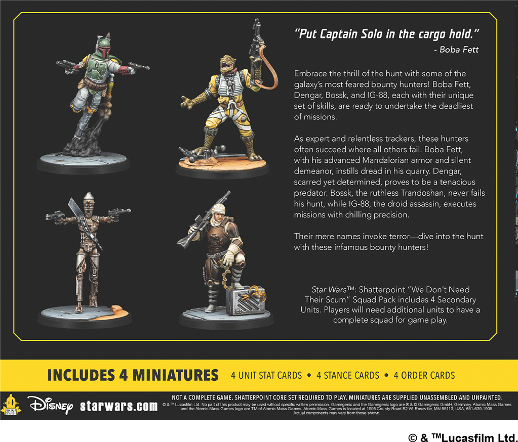 Star wars shatterpoint :We Don’t Need Their Scum Squad Pack