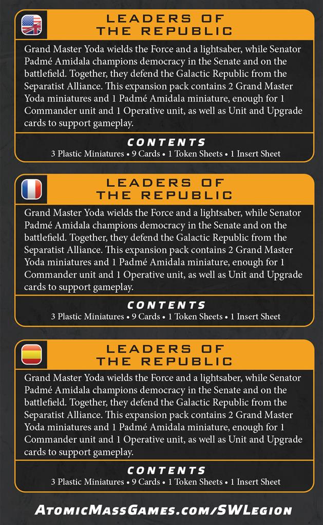 Star Wars Légion : Leaders of the Republic (Reissue)
