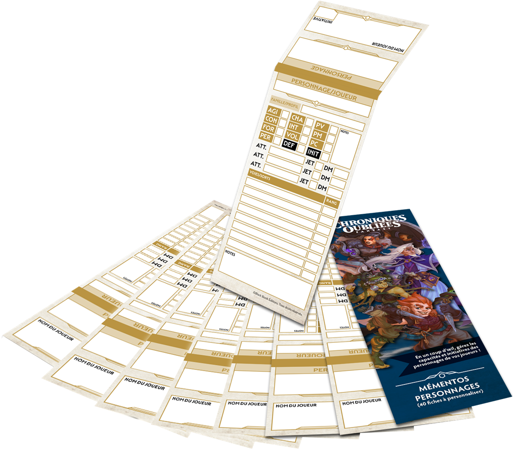Chroniques Oubliées 2ème Edition -  Mémentos Personnages