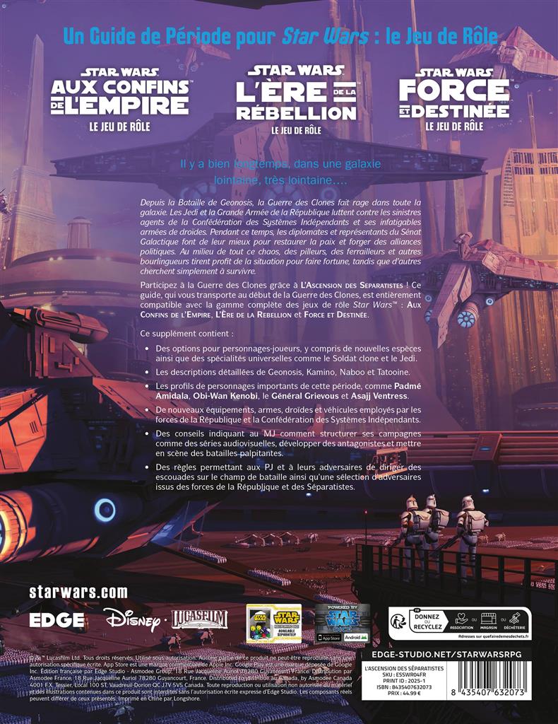 Star Wars Jeu de Rôle L'Ascension des Séparatistes