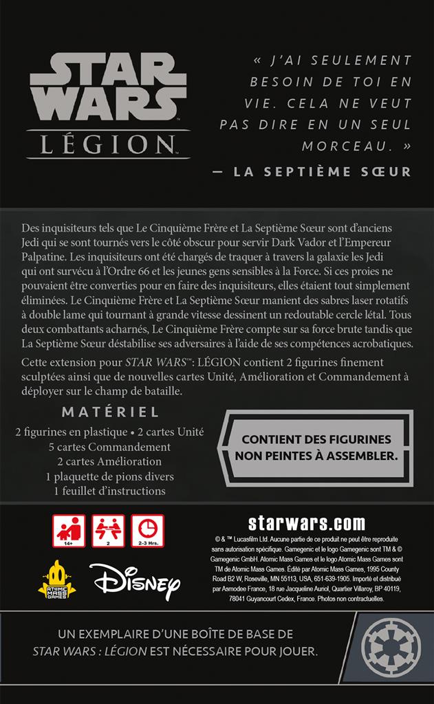 Star Wars Légion : 5e Frère & 7e Sœur - Extension Agent (EN STOCK)