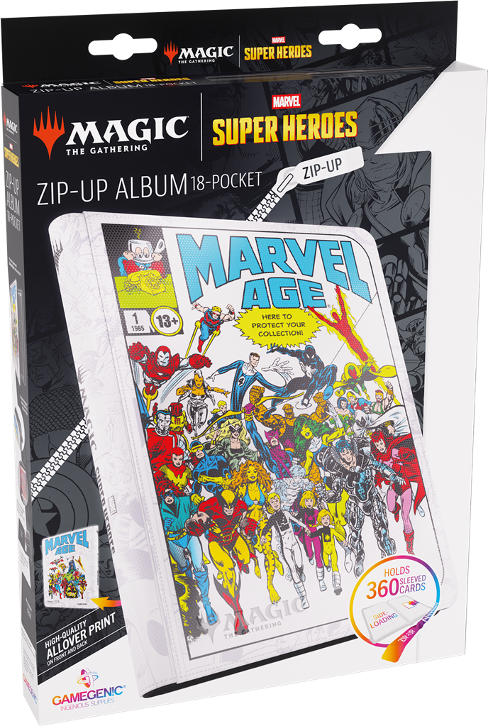 Gamegenic: Magic The Gathering Marvel Super Heroes Zip-Up Album 18-Pocket - Marvel Age