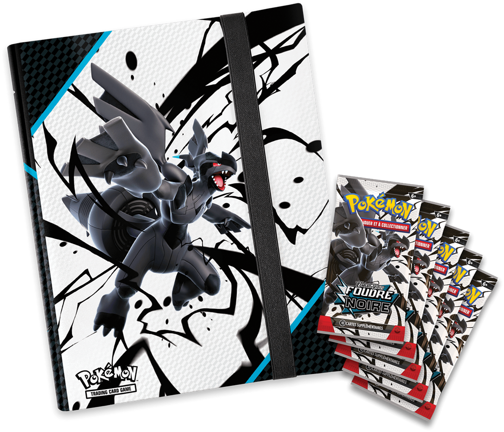 Pokémon : Portfolio(A4) + 5 boosters Foudre Noire (EN STOCK)