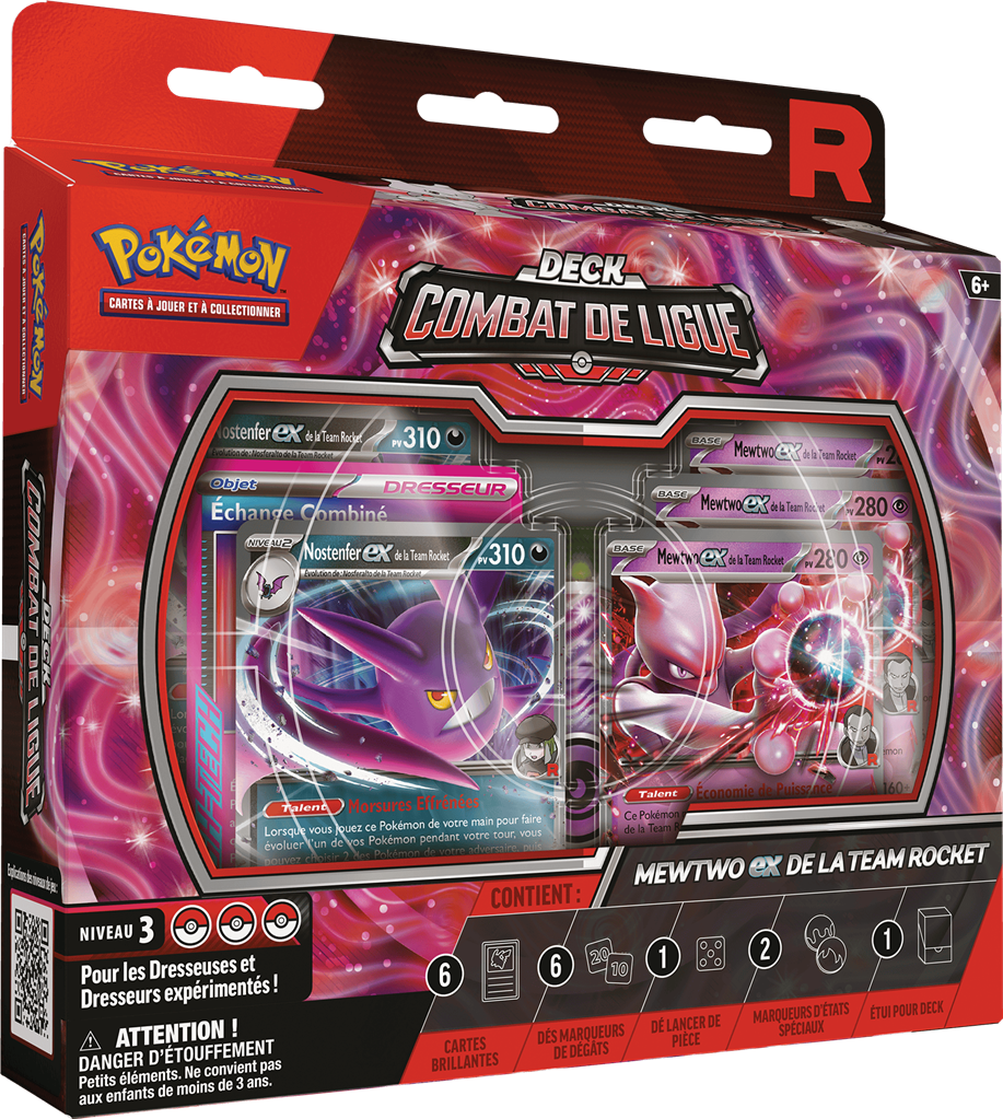 Pokémon : Coffret combat de ligue novembre Mewtwo ex de la Team Rocket