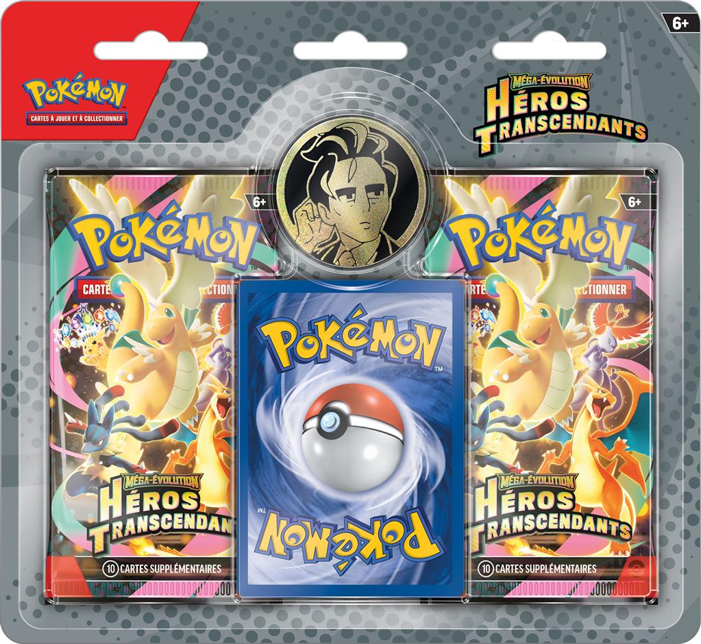 Pokémon Q126 : Pack 2 boosters Méga-Evolution Héros Transcendants (limité à 1 seul exemplaire par client)