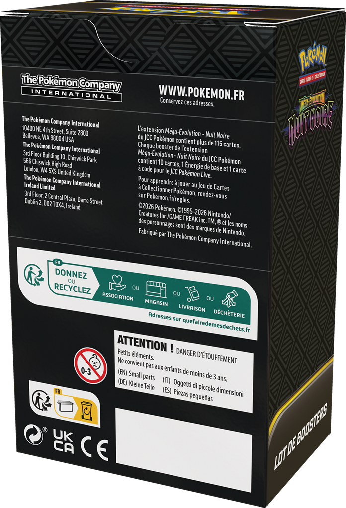 Pokémon ME05 - Nuit noire - Bundle - 6 boosters en Francais  - précommande sortie le 17 juillet (Un seul exemplaire par personne et par foyer)