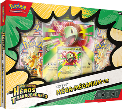 Pokémon Q126 : Méga évolution Héros Transcendants Coffret Méga Méganium EX (4 boosters)( Limité à un exemplaire par client)