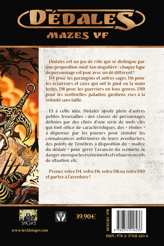 Dédales : Livre de base (LIVRAISON GRATUITE)(RUPTURE DE STOCK FOURNISSEUR)