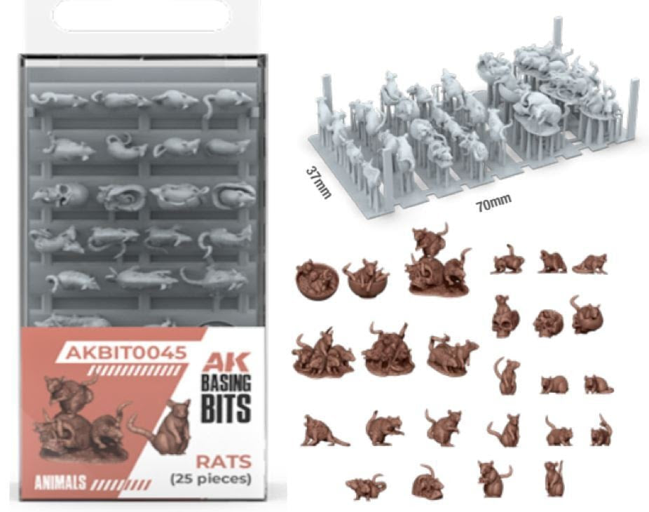 AK Interactive - Basing bits - rats (x25) (Disponible  en juillet)