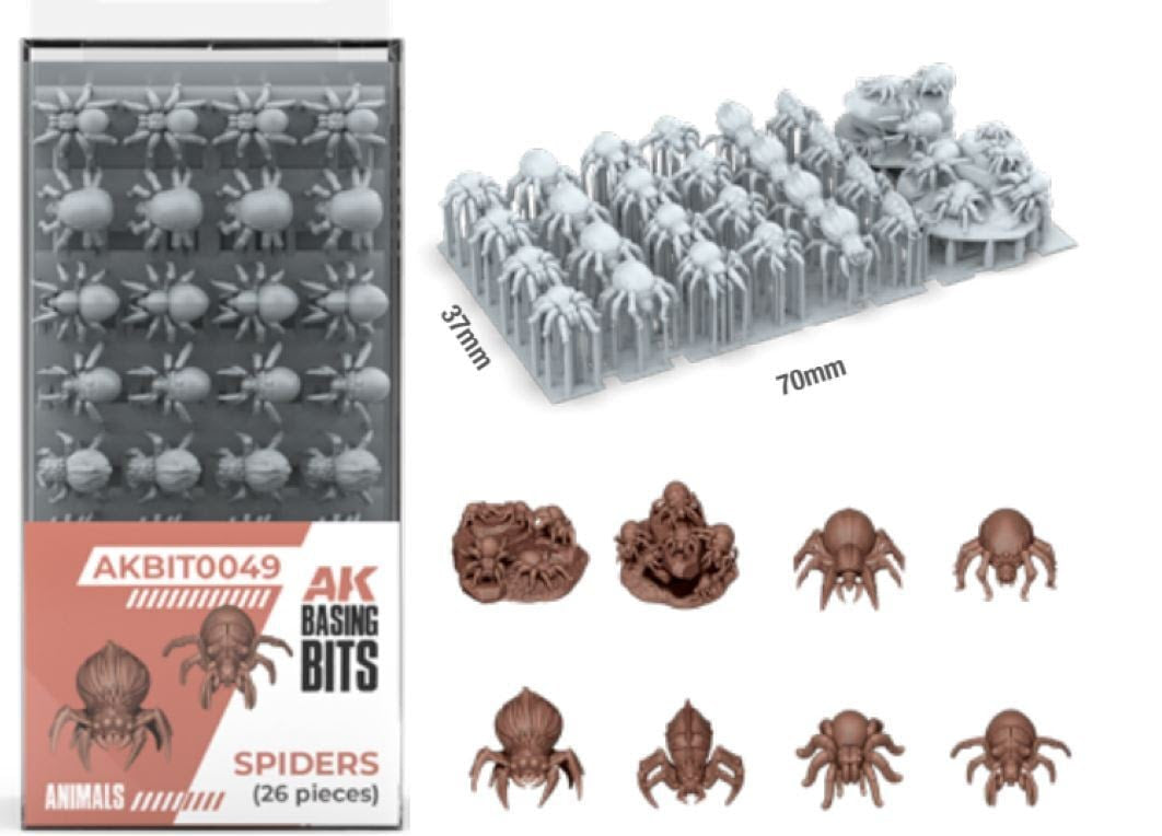 AK Interactive - Basing bits - spiders (x26) (Disponible  en juillet)