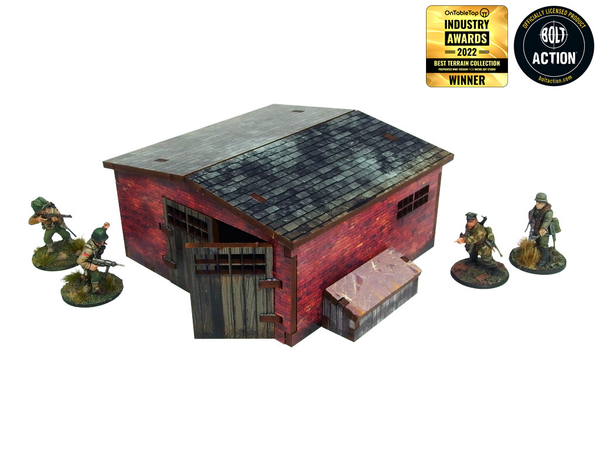 WW2 Normandy Large Brick Shed PREPAINTED [28mm/1:56]