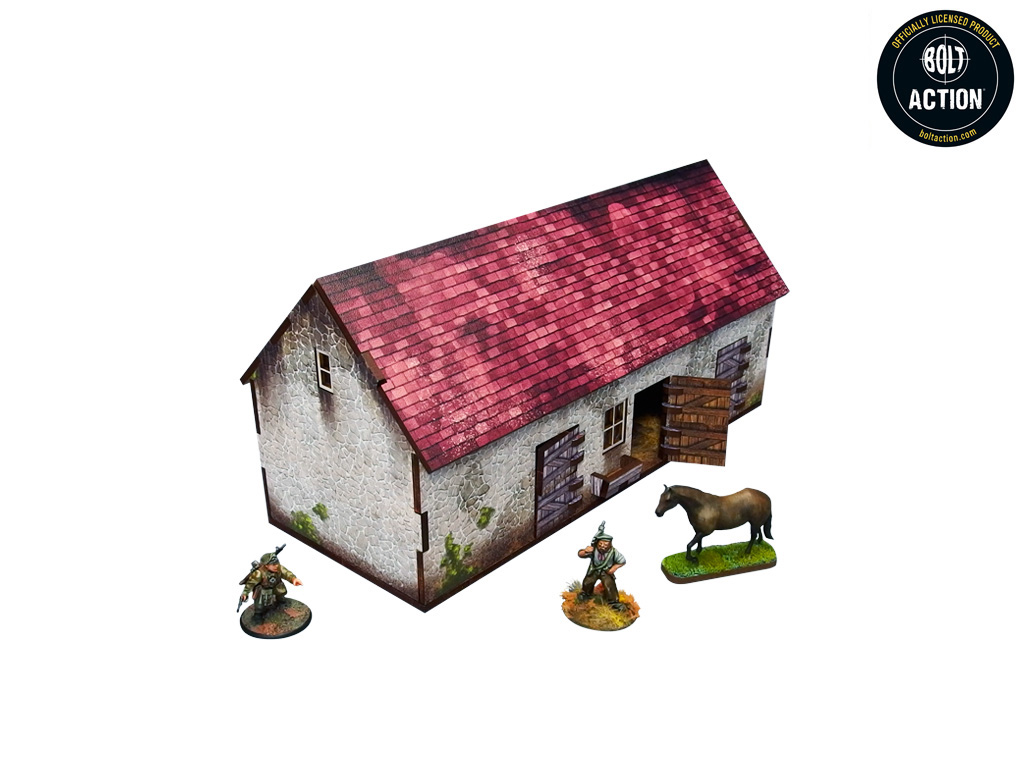 WW2 Normandy Stable w. Dovecote PREPAINTED [28mm/1:56]