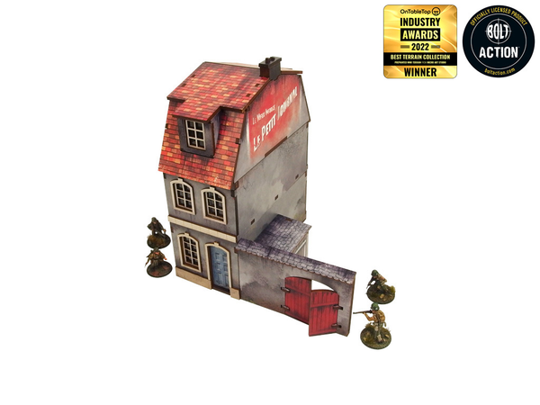 WW2 Normandy Townhouse 1 PREPAINTED [28mm/1:56]