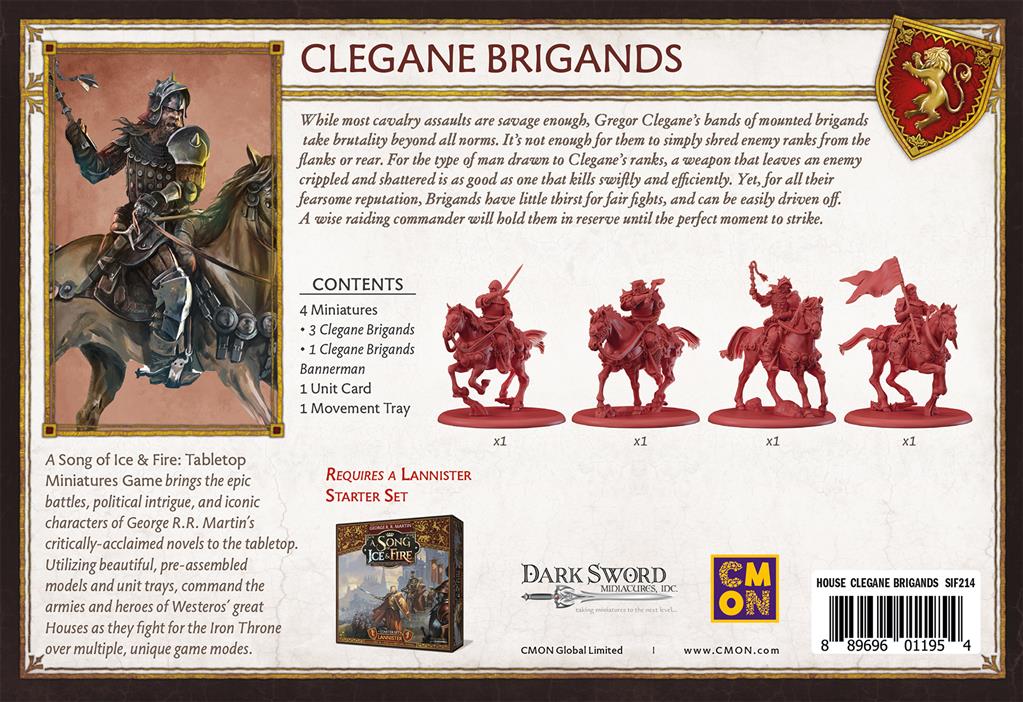 Trône de Fer Jeu de Figurine :  Brigands de la Maison Clegane [L16]