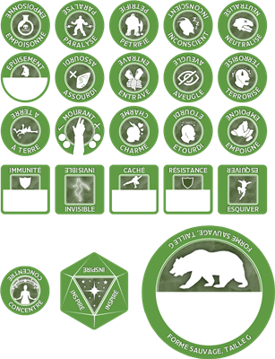 D&D 5 : Set de jetons du Druide