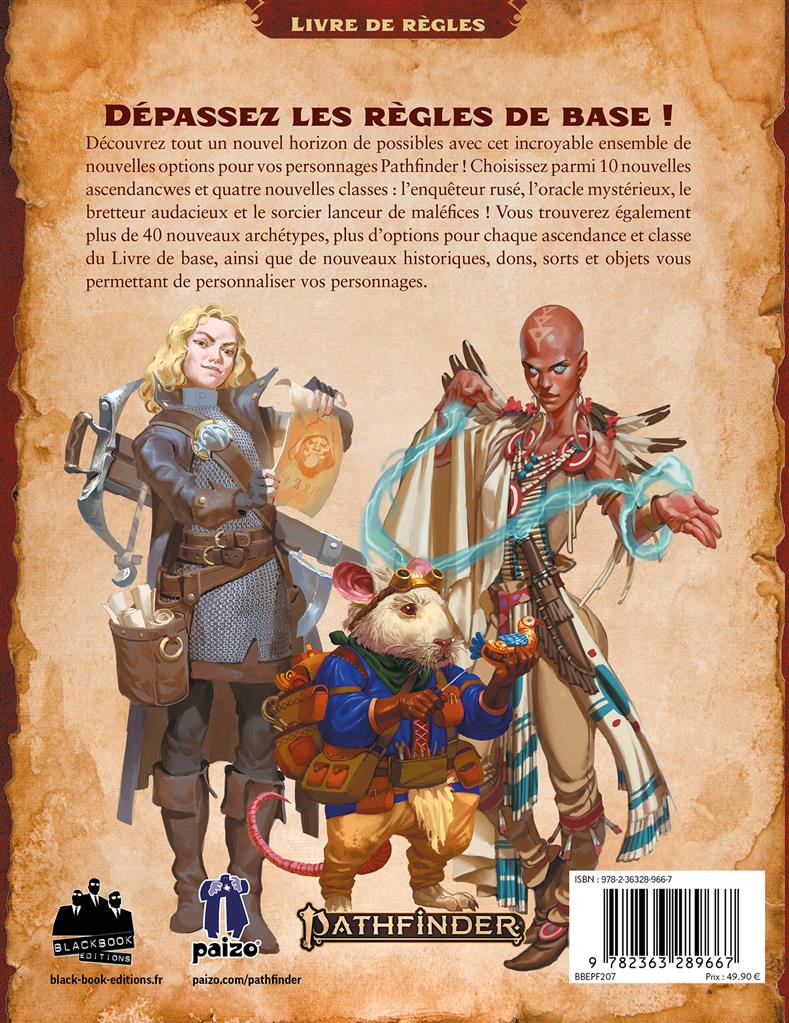 Pathfinder 2 : Guide des joueurs Règles Avancées (LIVRAISON GRATUITE)