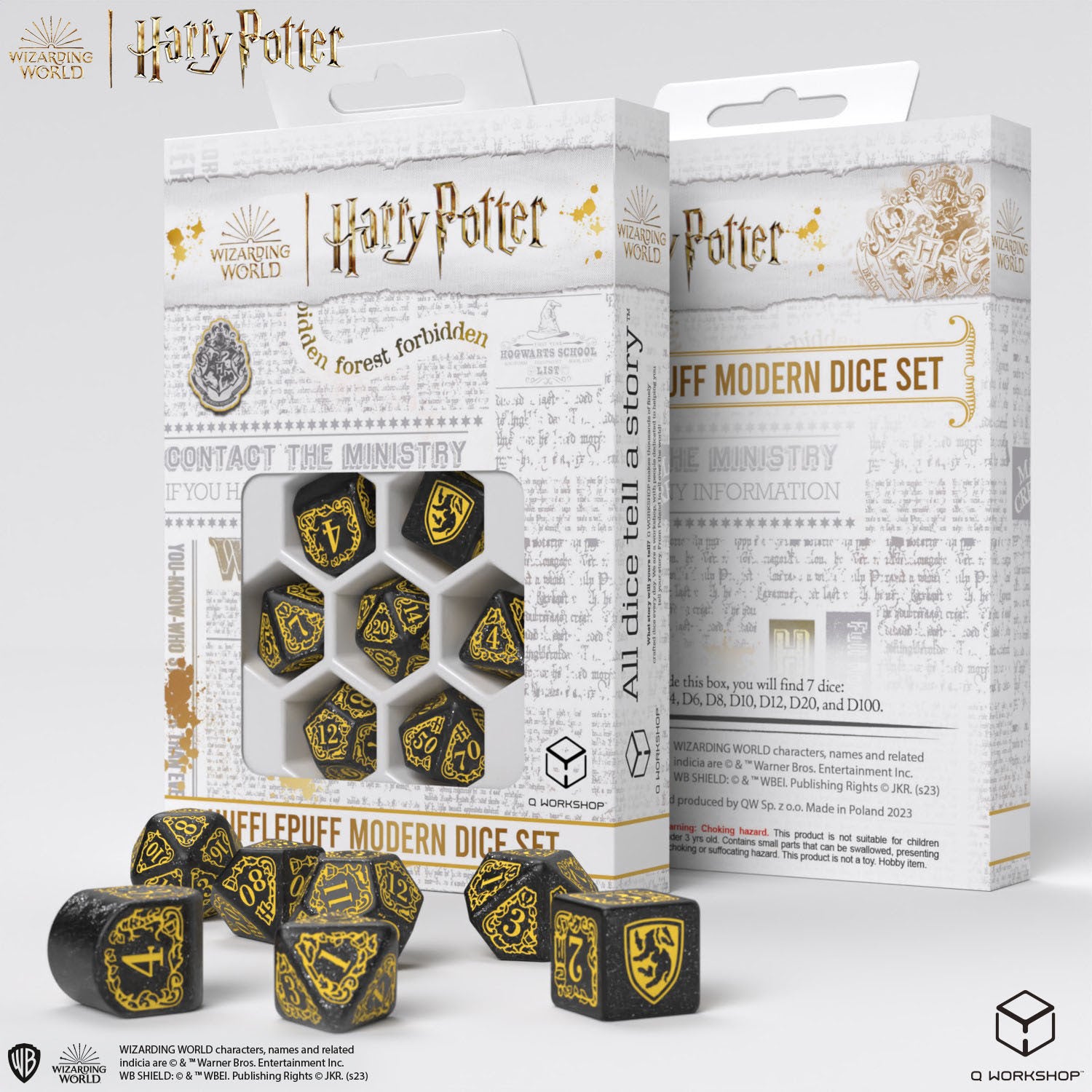 Set de Dés modernes Harry Potter - Poufsouffle Noir