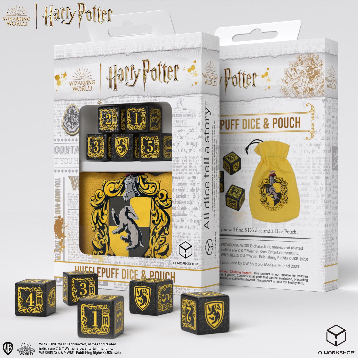 Set de D6 + Sac à dés Harry Potter - Poufsouffle (EN STOCK)